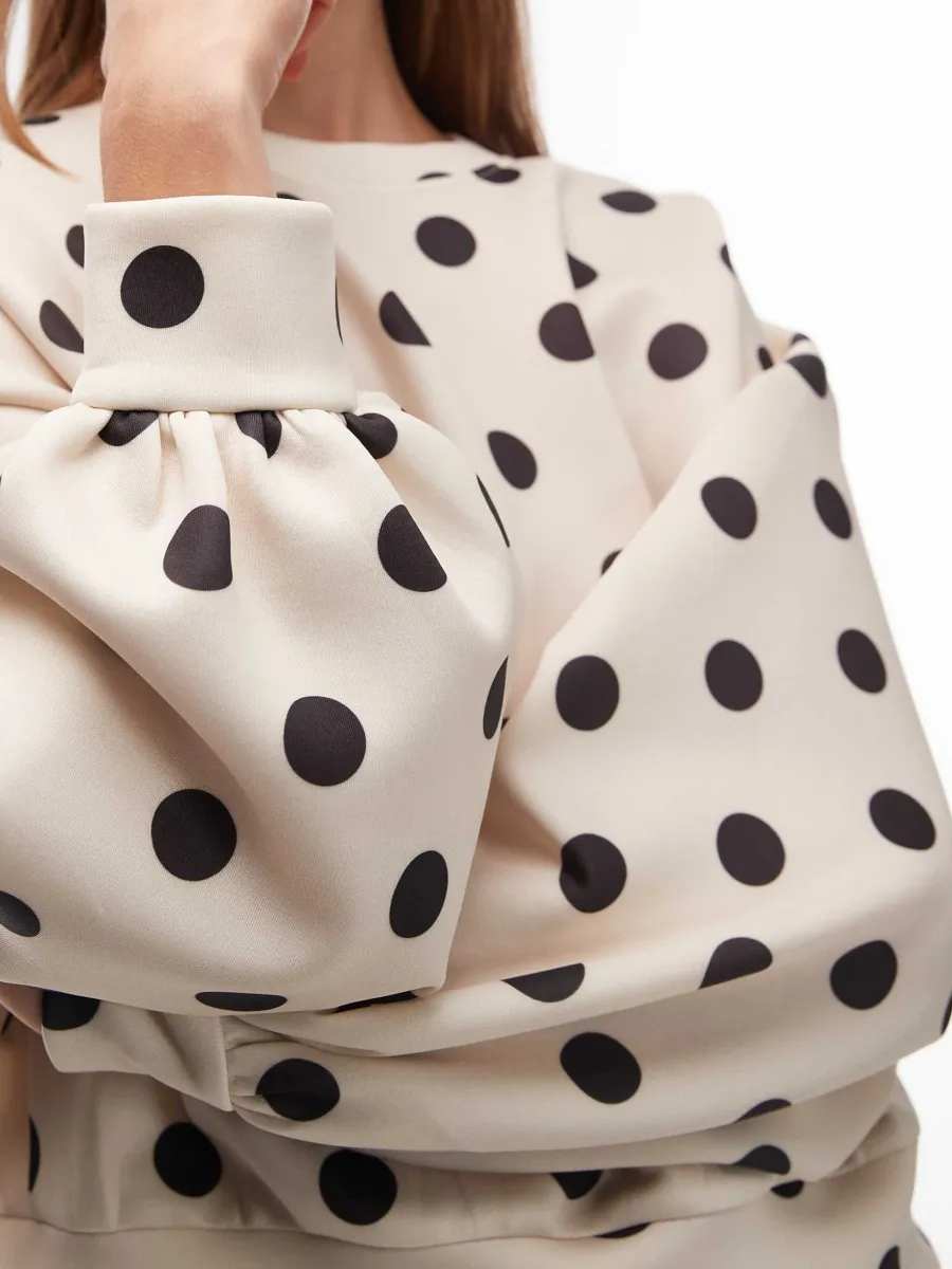 Polka Dot Oversized Sweatshirt