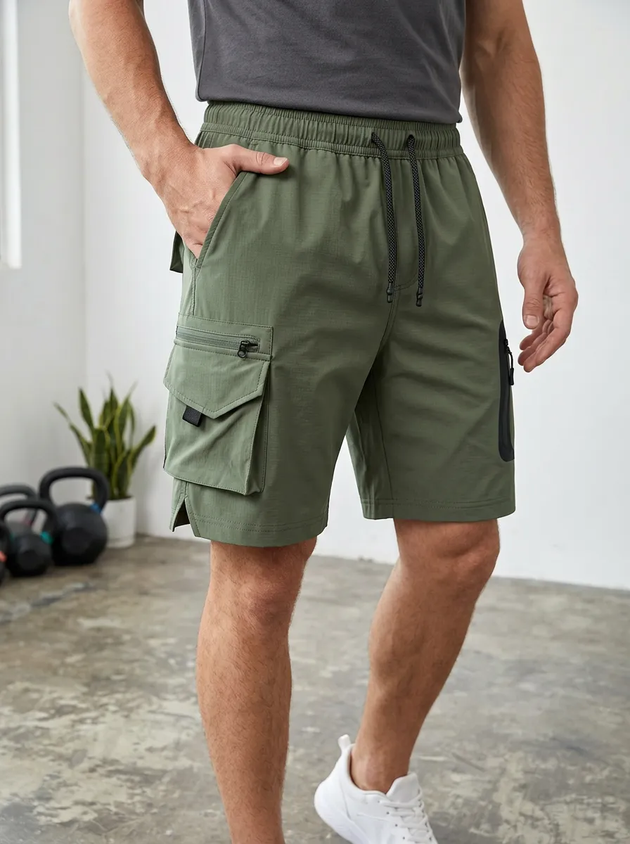 Men's Multi-Pocket Cargo Shorts Drawstring