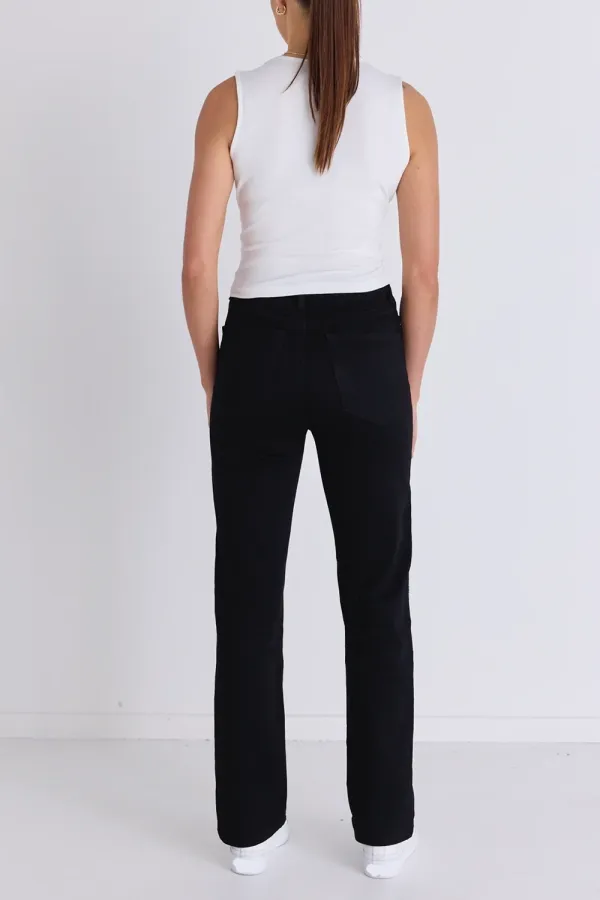 Black High Rise Straight Super Stretch Jean