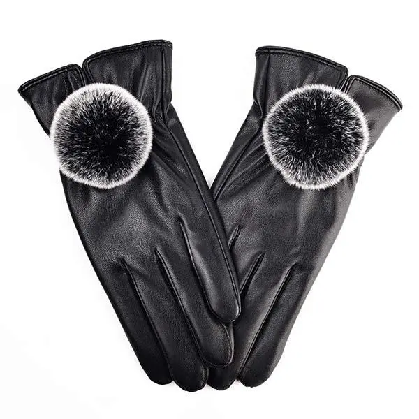 Women'S Fleece Thickened Thermal Touchscreen Gloves 11140247C