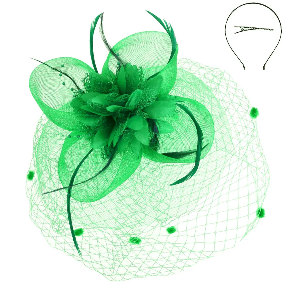 Floral Feather Fascinator Hat