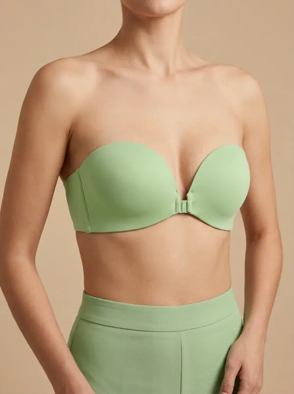 Women's Structured-Cup Molded-Cup Front-Closure Strapless Bra