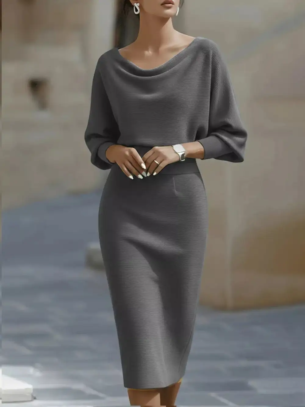 Clean Line Knit Sweater Dress