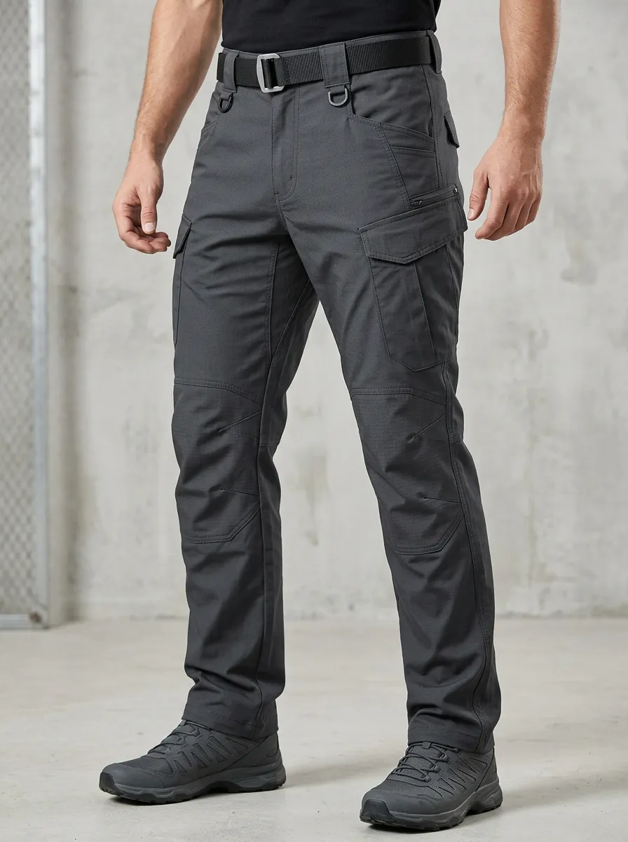 Outdoor-Ready Integrated Belt Collection Men's Work Pants