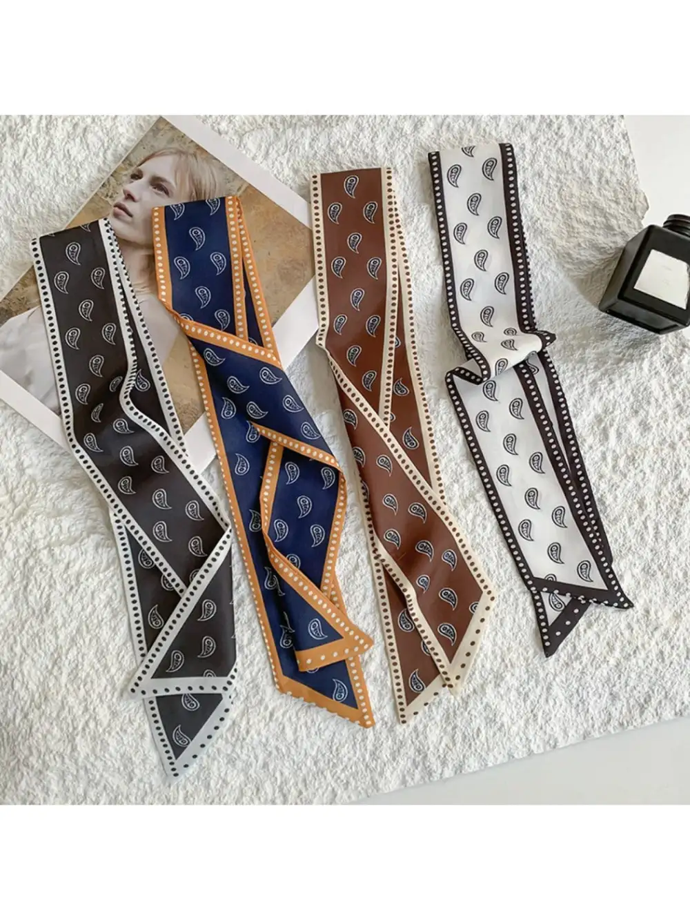Elegant Vintage Paisley Slim Scarf