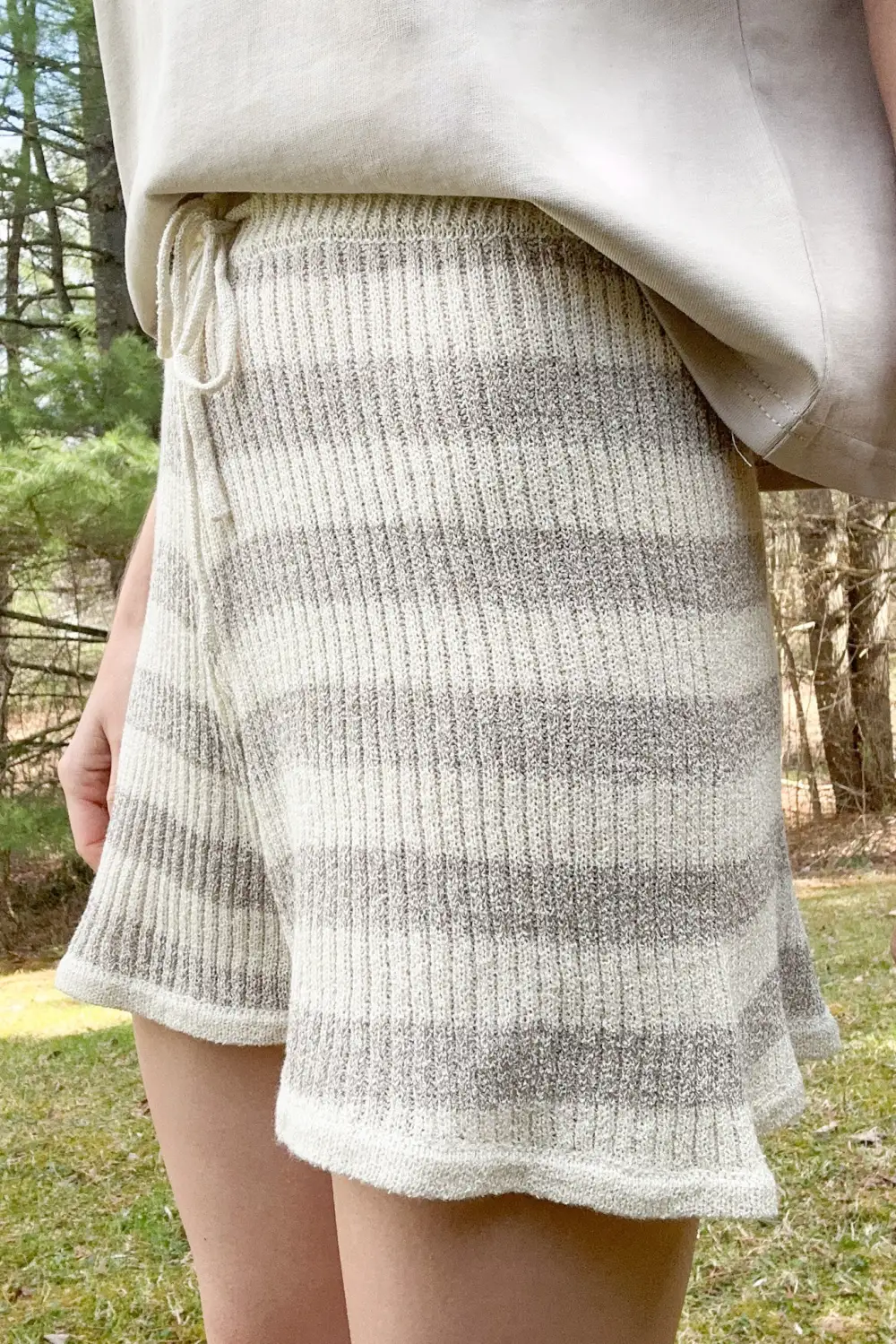 Flowy Ribbed Knit Shorts