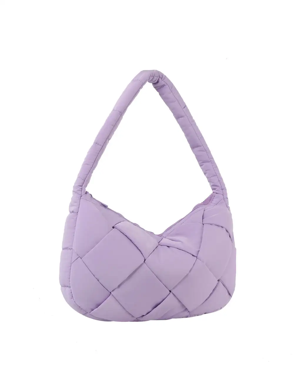 Relaxed Detail Quilted Pocketed Nylon Hobo Shoulder Bag