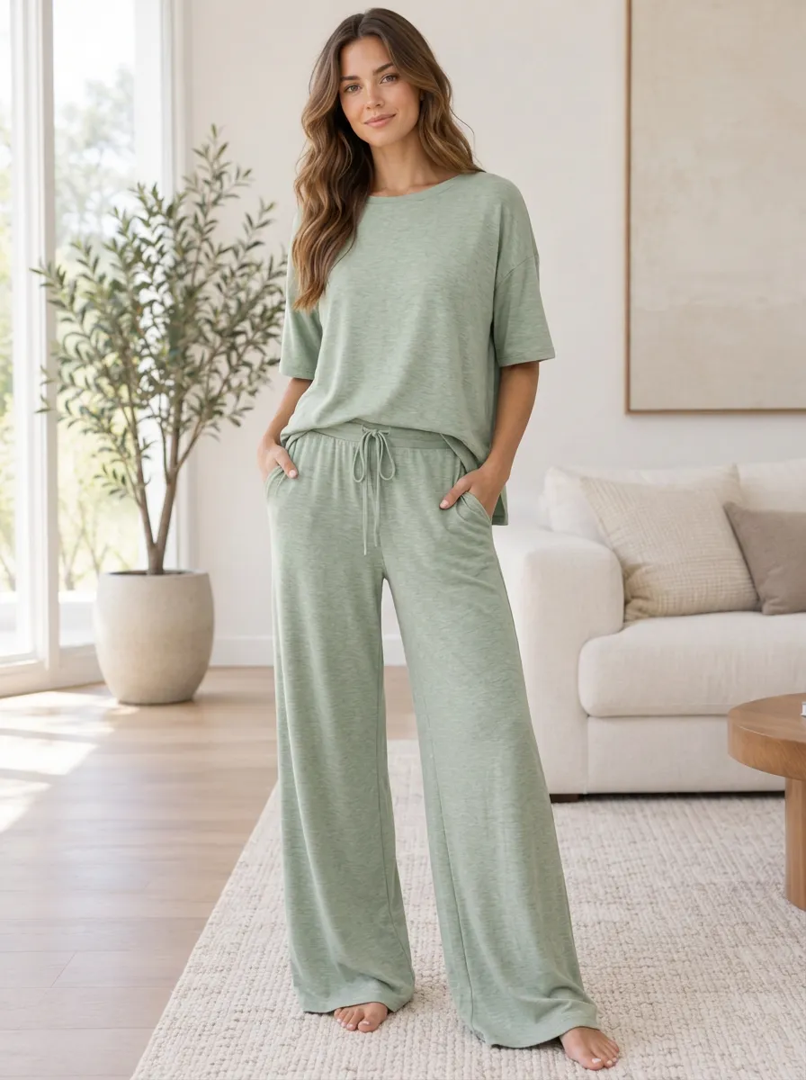 Everyday Ease Women's Wide Leg Relaxed Set