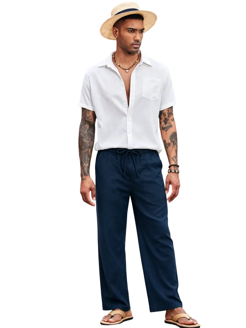 ⏰Hot Sale-Men's Linen-Cotton Blend Casual Trousers🔥8-Pack - All Colors Included