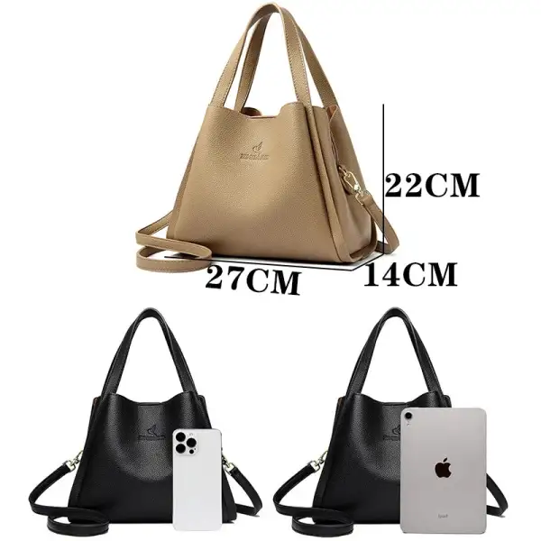 Versatile Soft Zip-Top Shoulder Bag