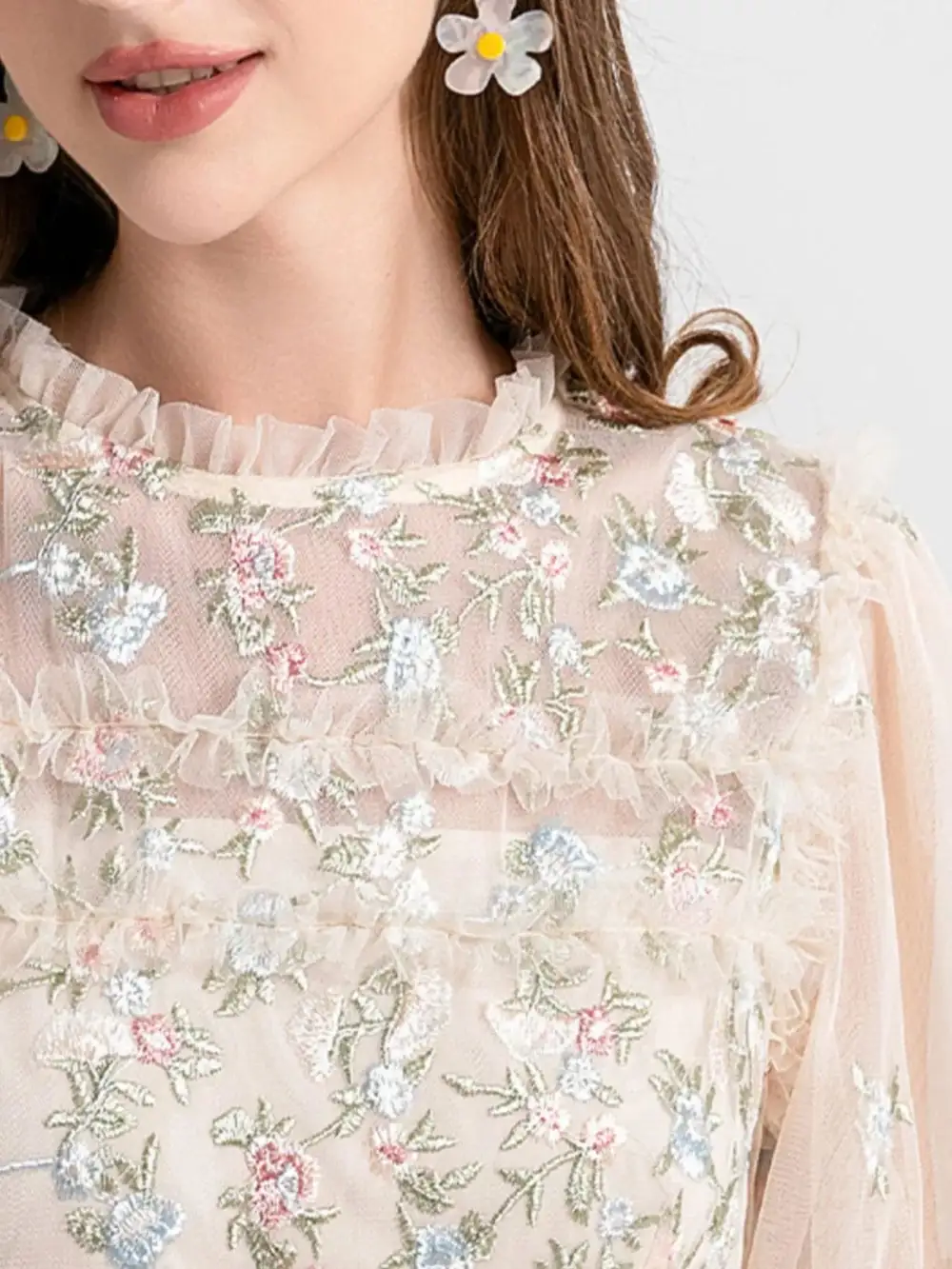 Floral Tulle Maxi Dress