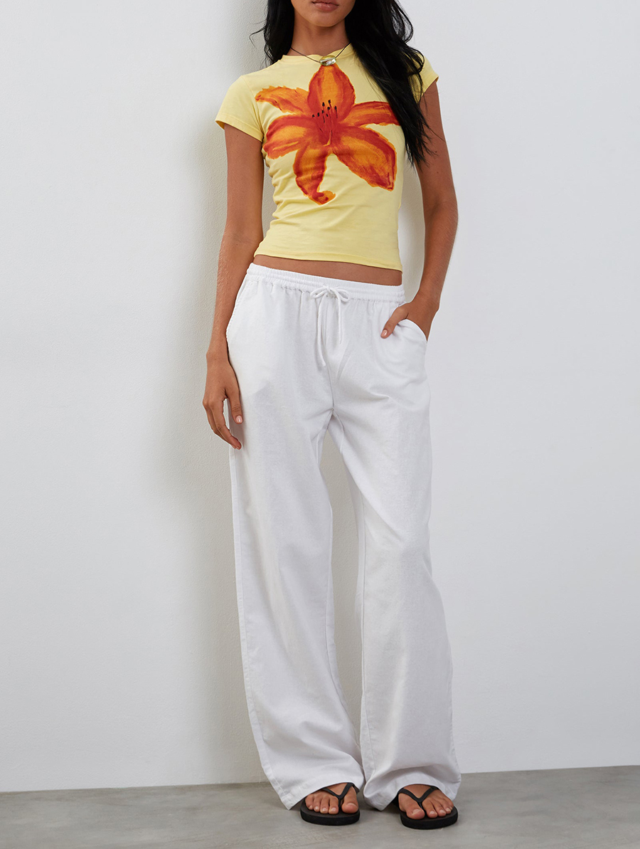 Lemonade With Summer Flower Print Baby Tee