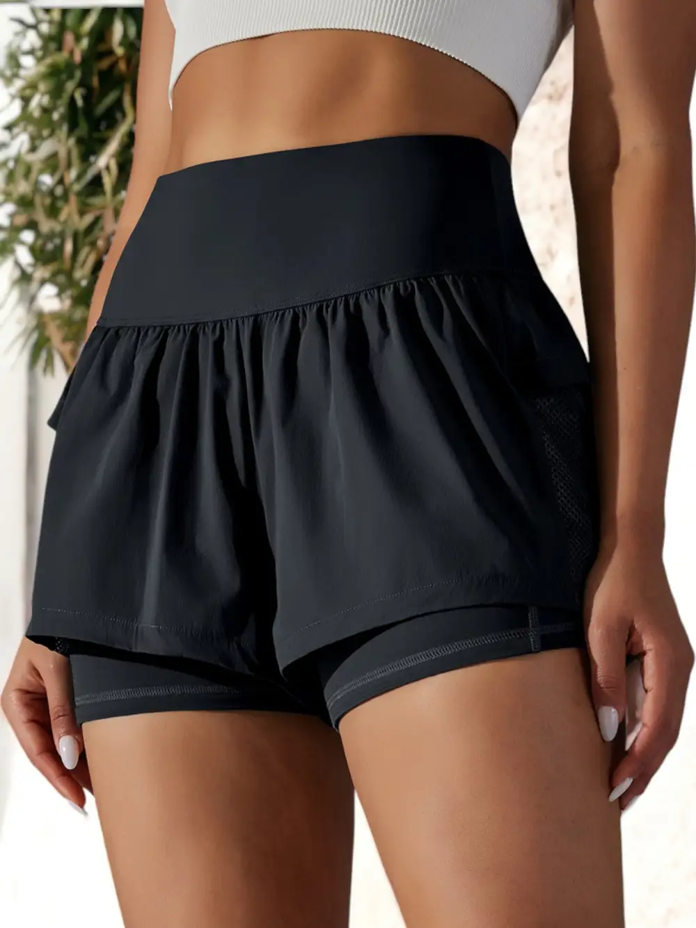 Layered Mesh Athletic Shorts