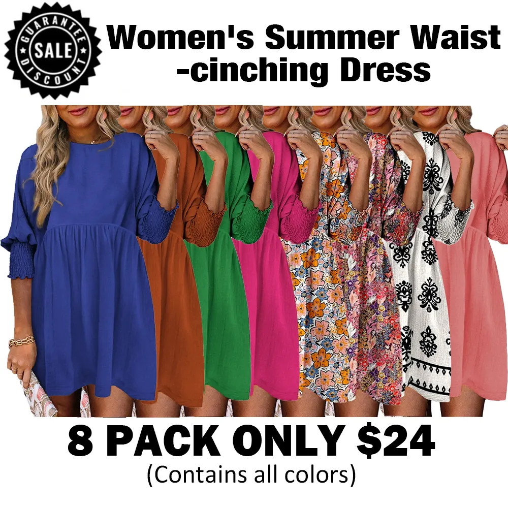 Women's Summer Waist-Cinching Dress🔥8-Pack - Only $24