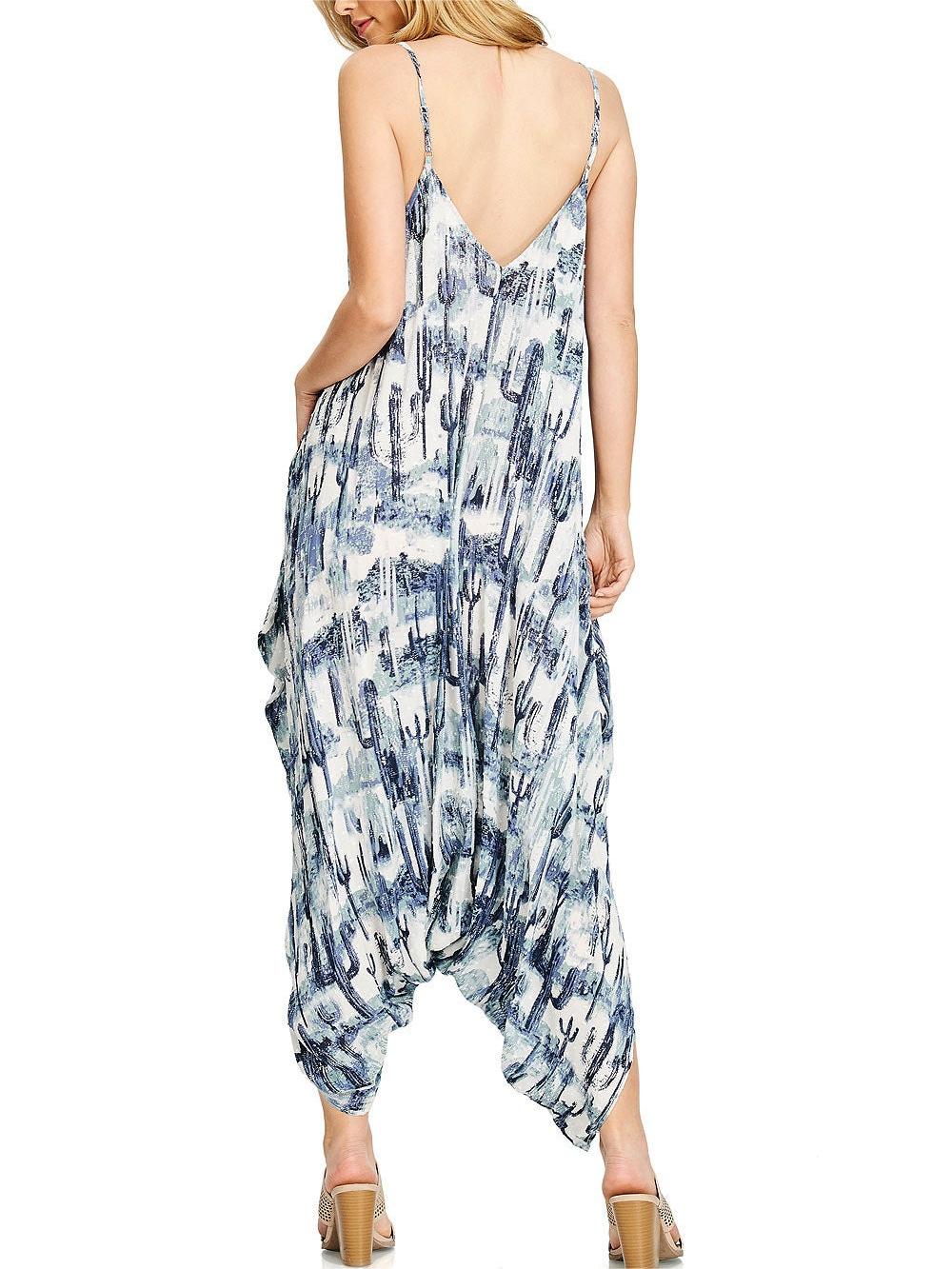Blue Tie - Dye Harem Jumpsuit