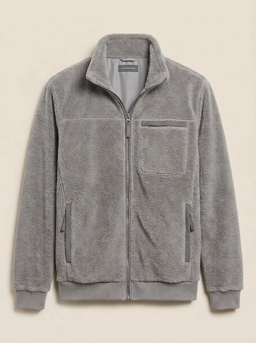 Sherpa Fleece Zip Stand Jacket