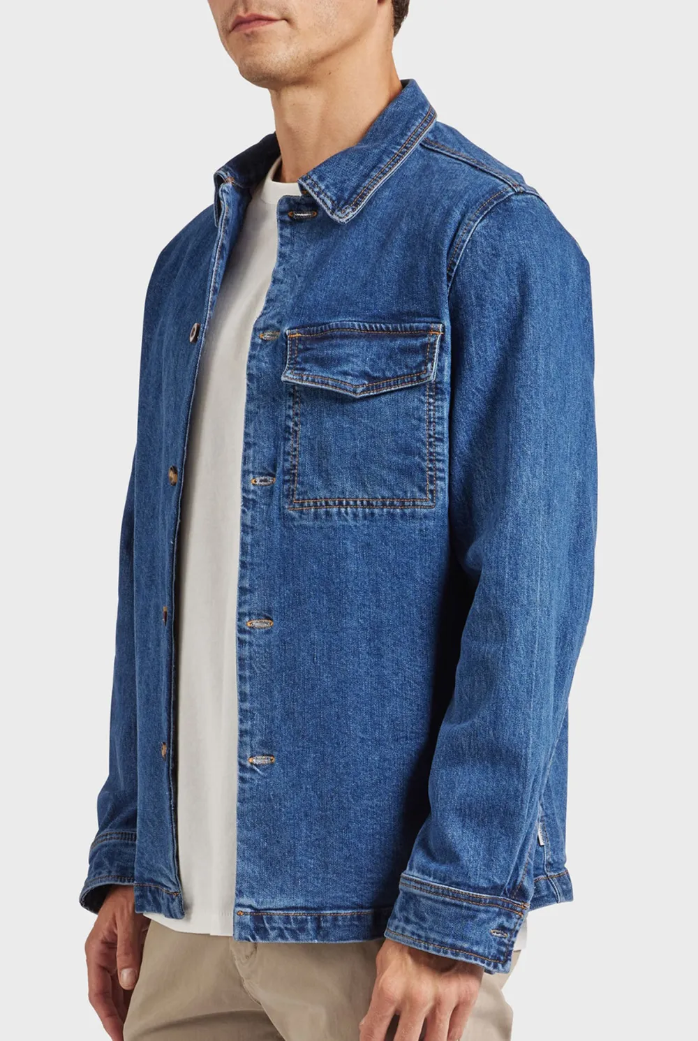 Light Blue Denim Button Down Overshirt