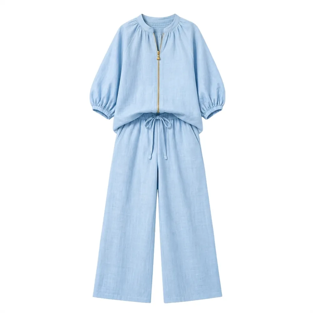 Zip Front Two Piece Set