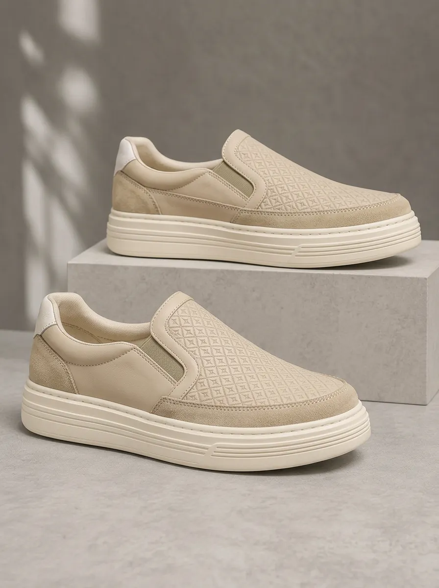 Men's Casual Geometric Pattern Patterned Slip-on Skate Shoes