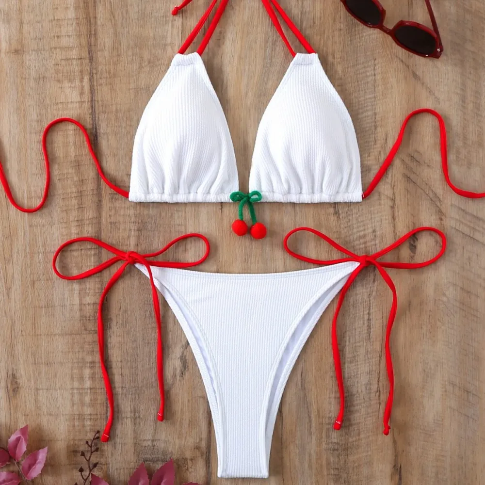 Cherry Bikini Set Two-piece Swimsuit for Beach Vacation
