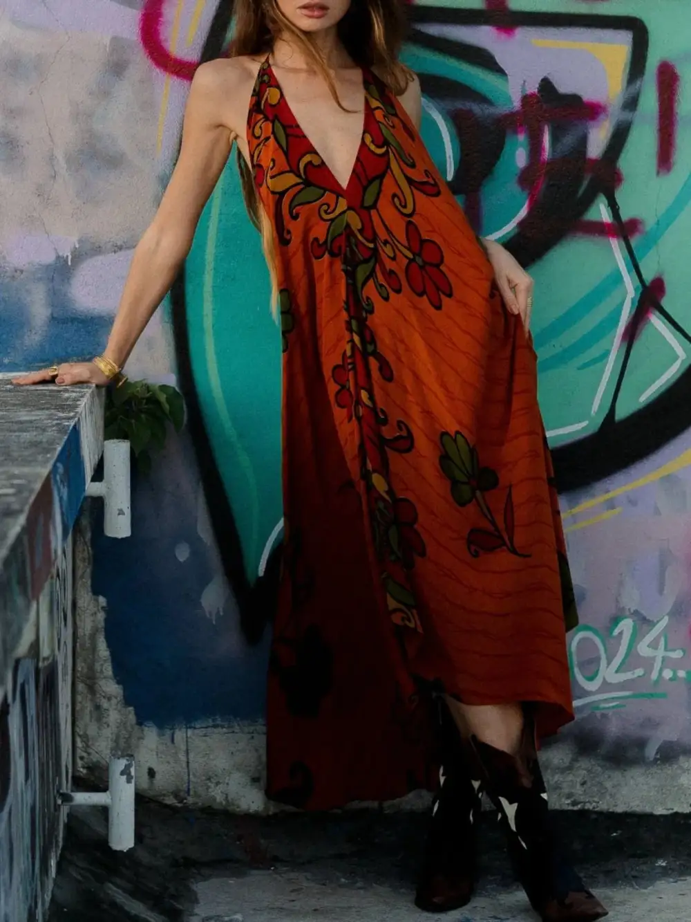 Wearable Cut Printed Dress