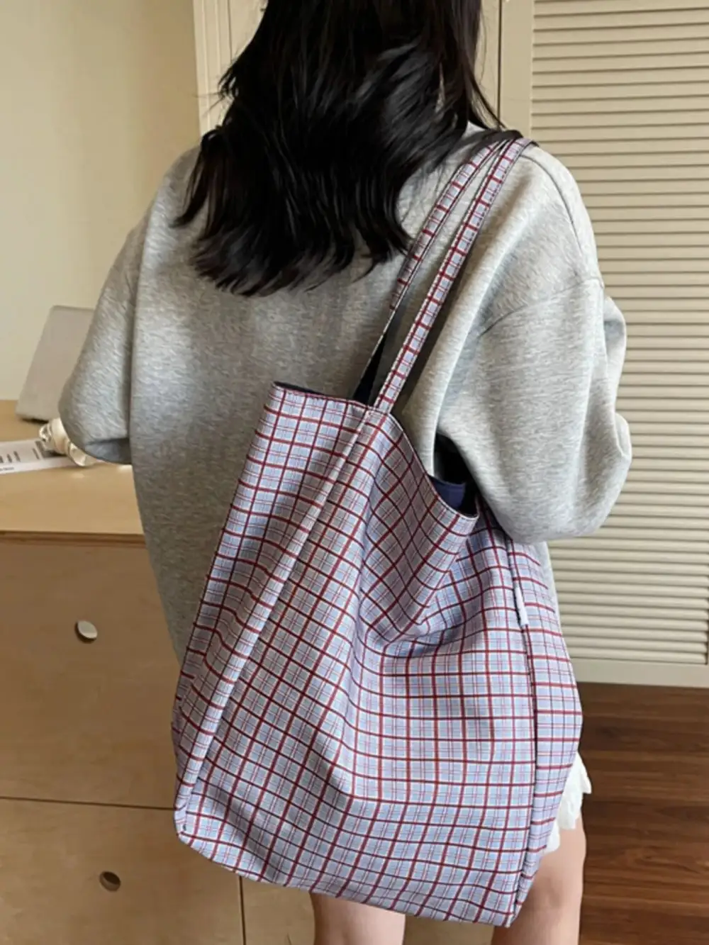 Plaid Tote Bag