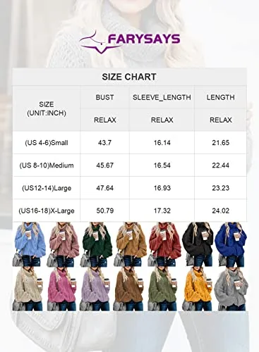Women's 2025 Turtleneck Balloon Long Sleeve Casual Loose Chunky Cable Knit Pullover Sweater Outerwear