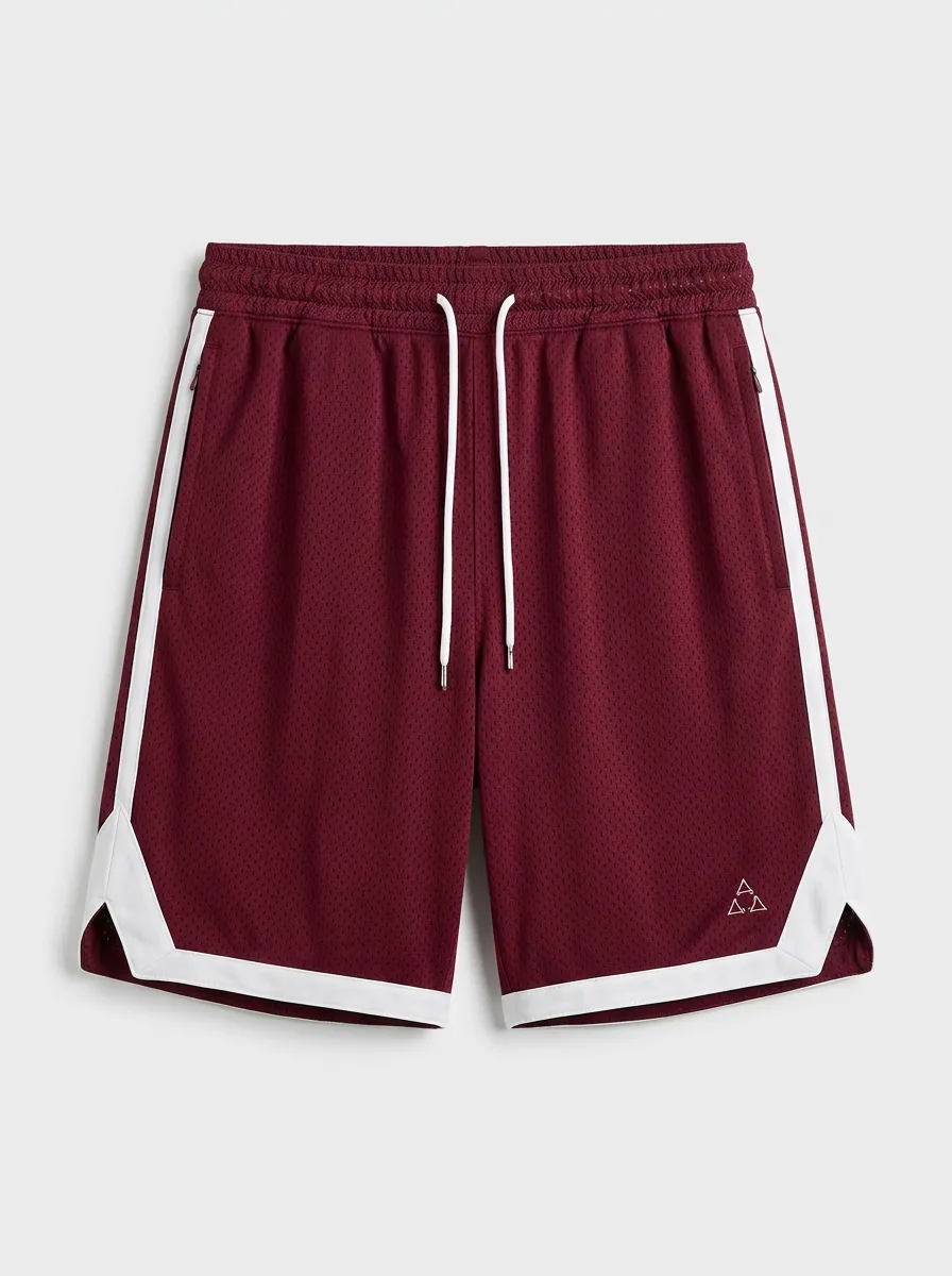 Comfort Embroidered Detail Design Men's Basketball Shorts