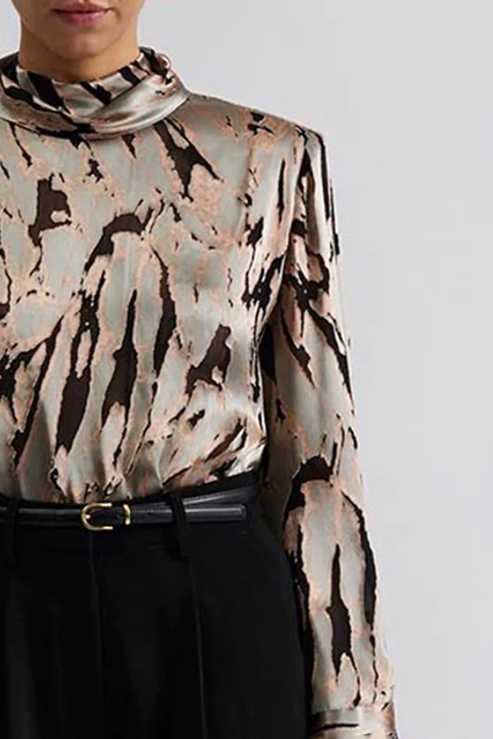 Silk Blend Button Back Blouse