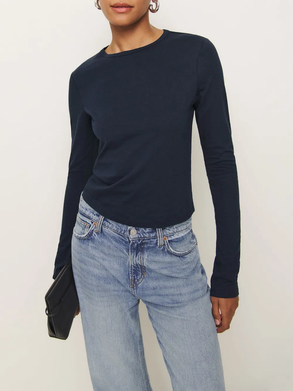 Slim Fit Crew Neck Long Sleeve Top