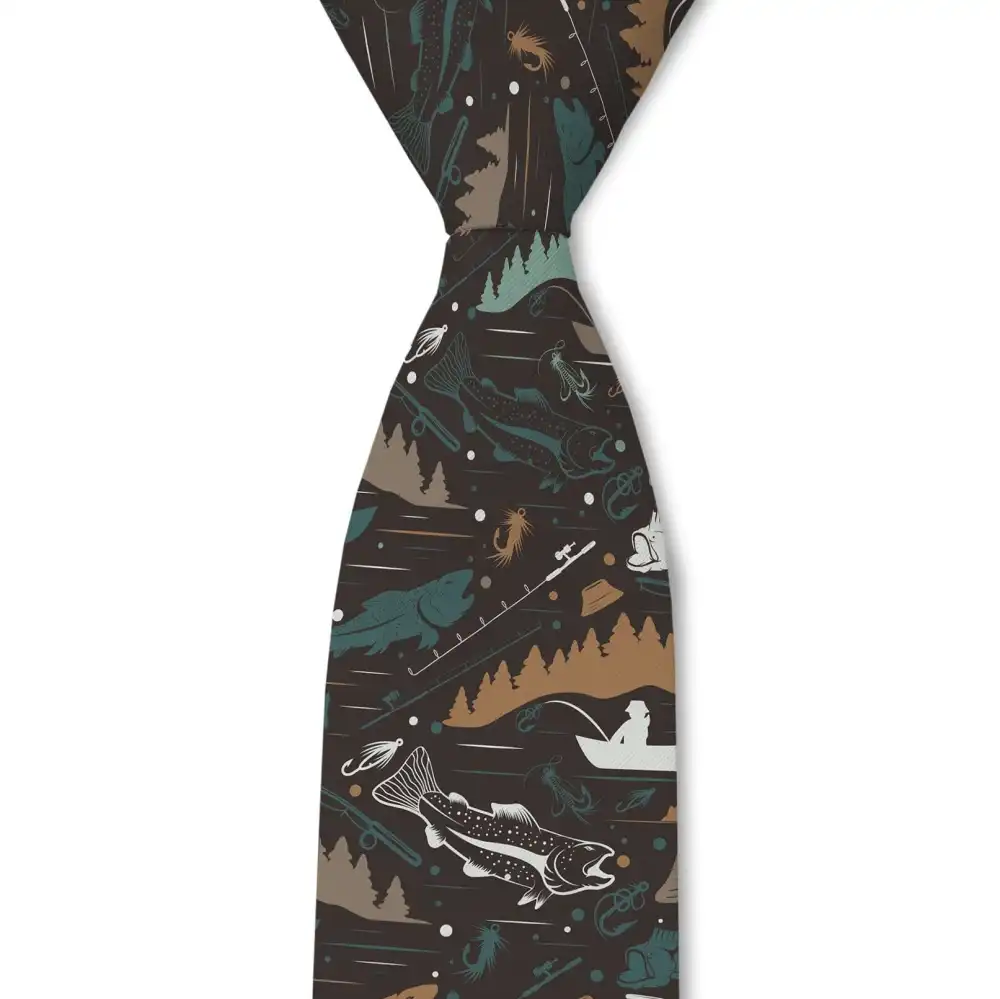 Versatile Fish Novelty Pattern Necktie