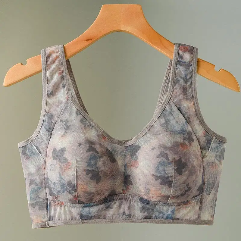 Mesh Wireless Bra Flower Bra