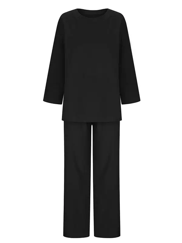 Relaxed Long Sleeve Blouse And Pants Set
