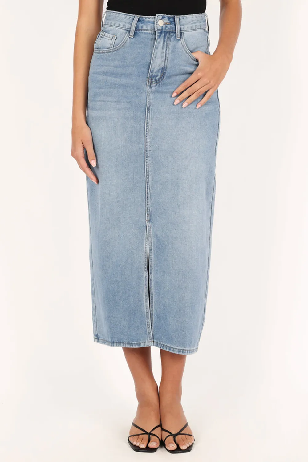 RELAXED MIDI A-LINE KNIT SKIRT