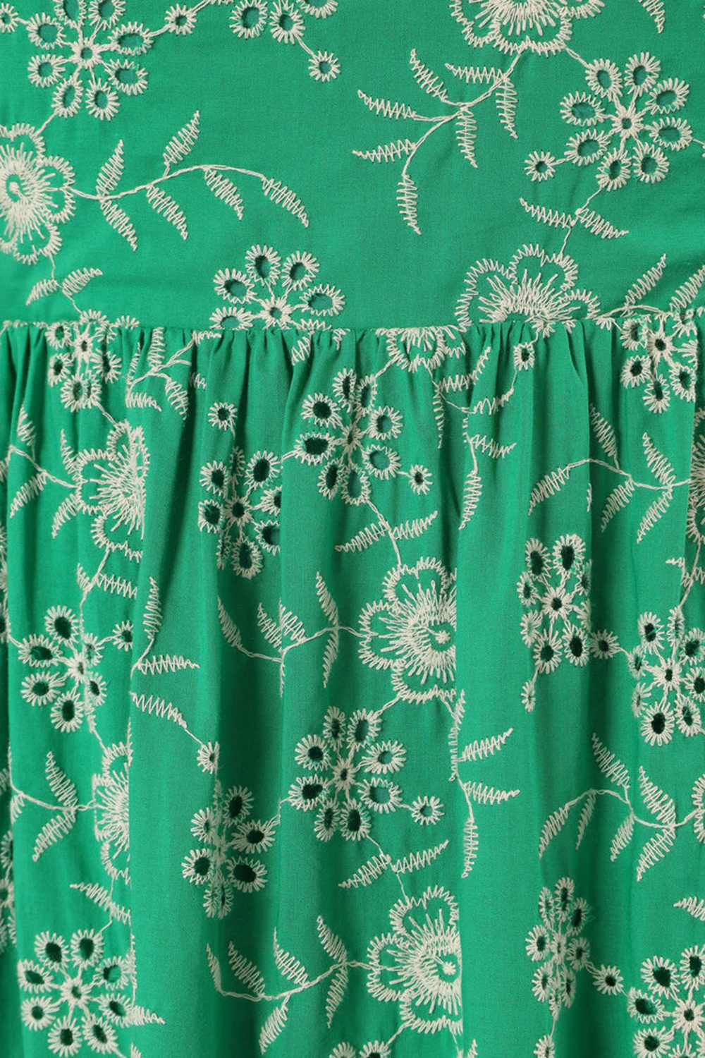 GREEN EYELET MAXI DRESS