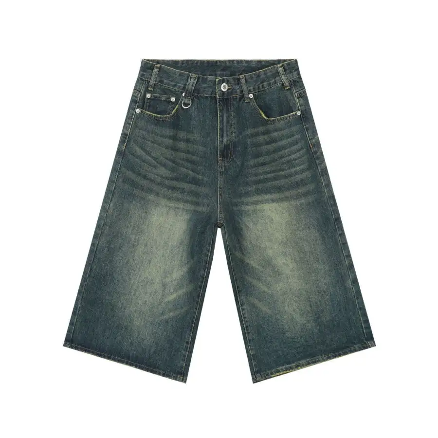 Men's Wide Leg Denim Shorts
