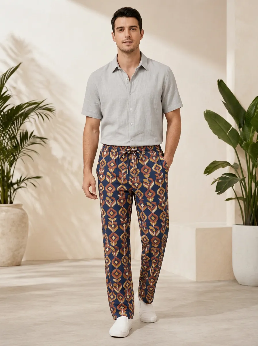 Men's Boho Geometric Graphic Printed Pants