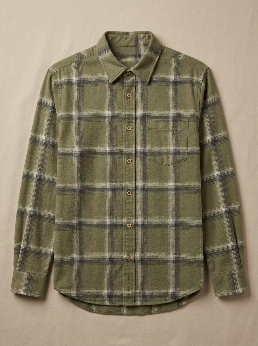 Relaxed Design Plaid Long-Sleeve Men's Long-Sleeve Shirt