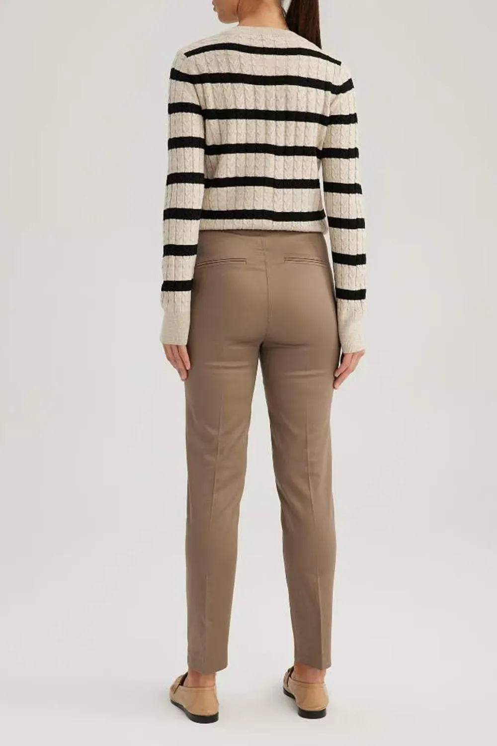 Normal Waist Satin Trousers