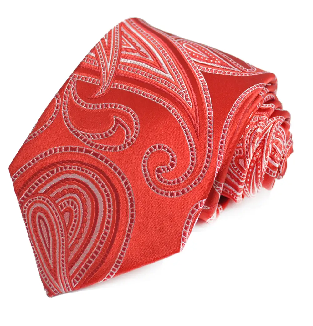 Timeless Silk Paisley Men's Necktie With Pocket Square