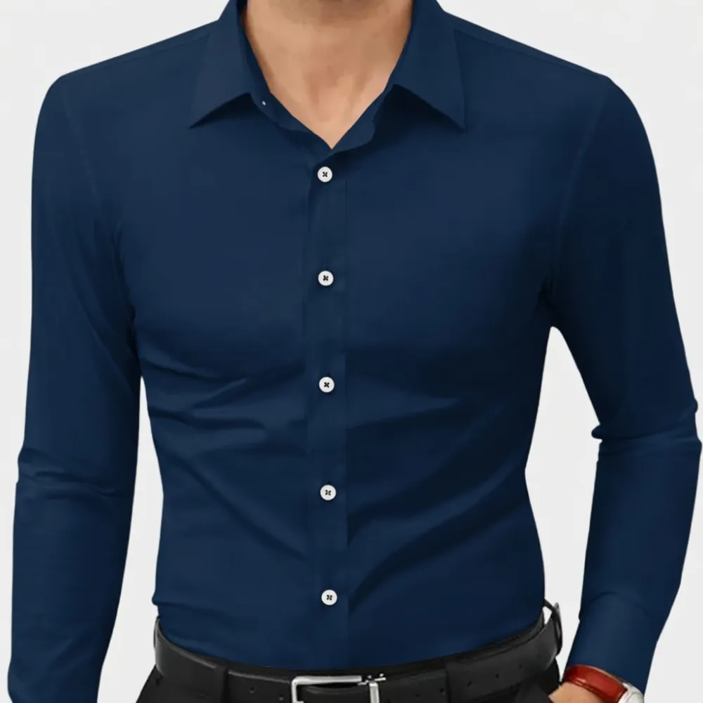 Stretch Slim-Fit Long-Sleeve Button-Down Shirt