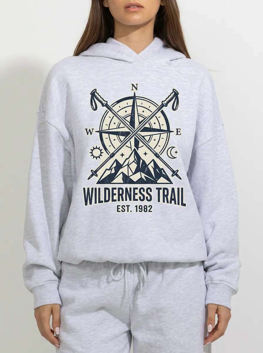 Women's Hiking Wilderness Trail Compass Graphic Hoodie
