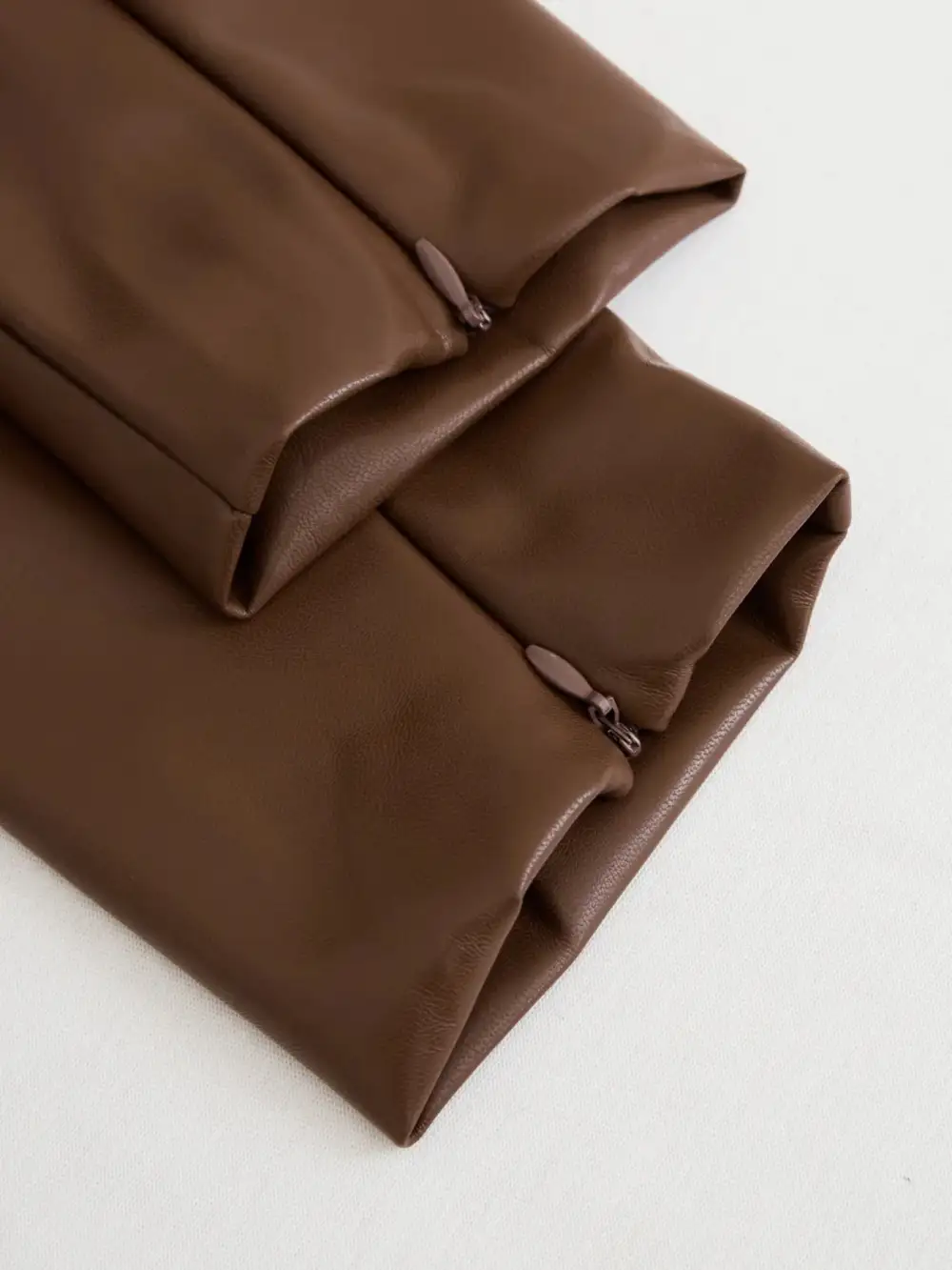 Full Size Leather V-Neck Midi Dress Plus Size