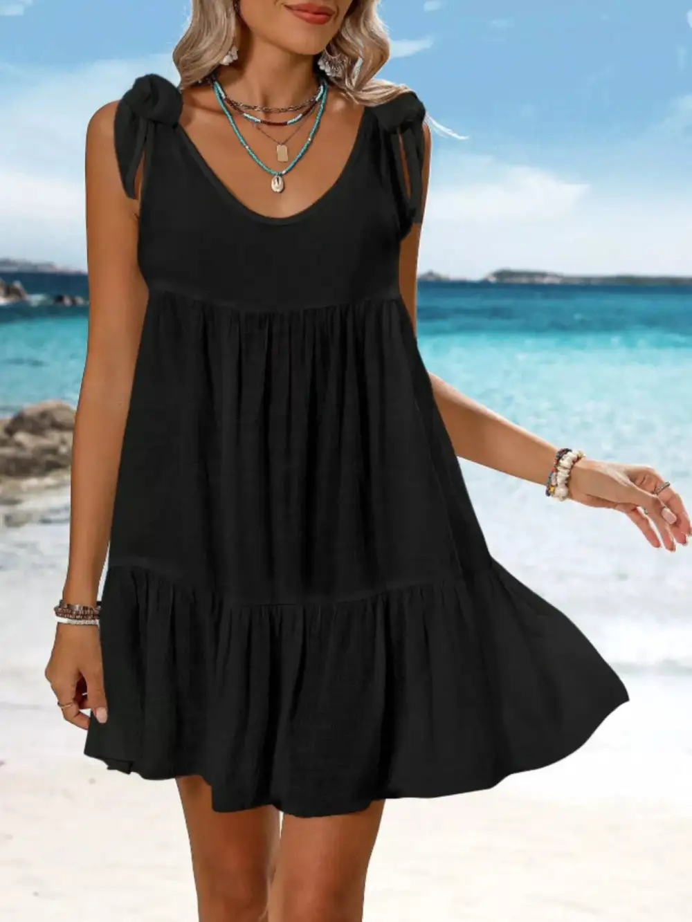 Clean Line Sleeveless Mini Dress