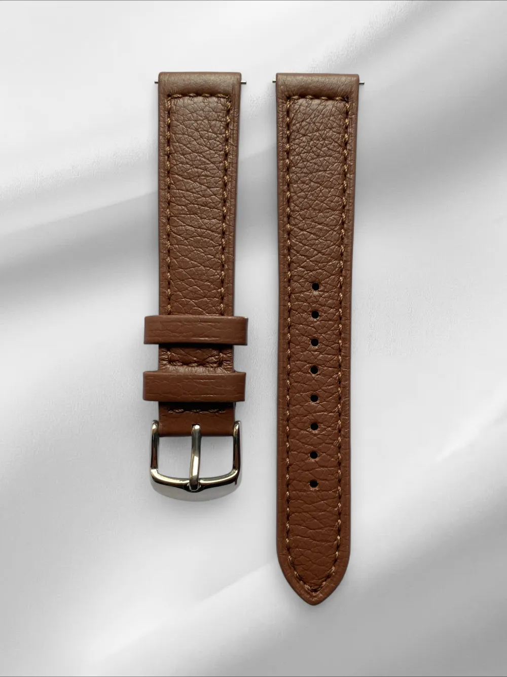 Refined Tang Buckle Deerskin Leather Watch Strap