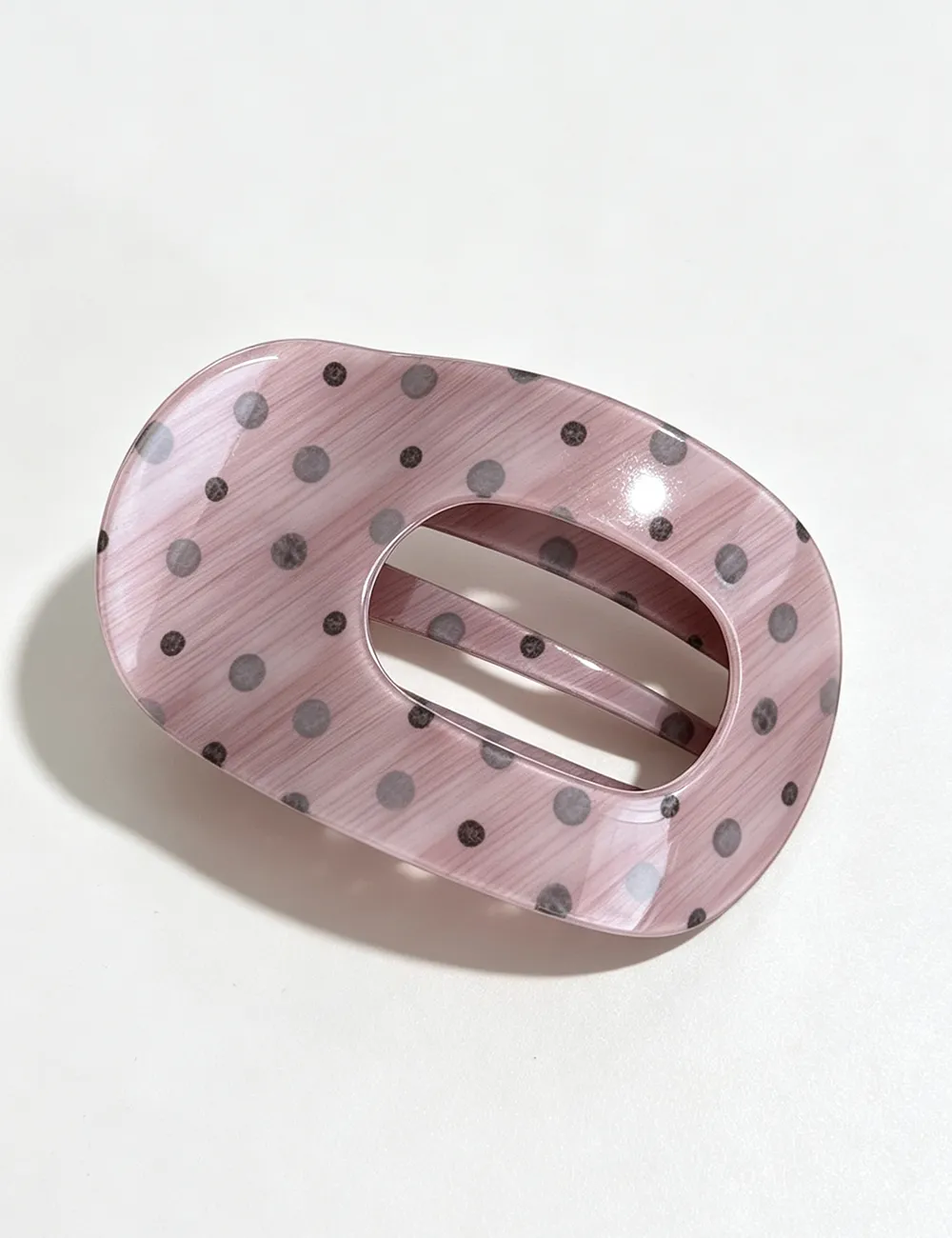 Polka Dot Print Oval Hollow Out Hair Hair Claw Clip