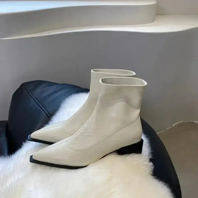 Leather Cowboy Pointed-Toe Knee-High Boots