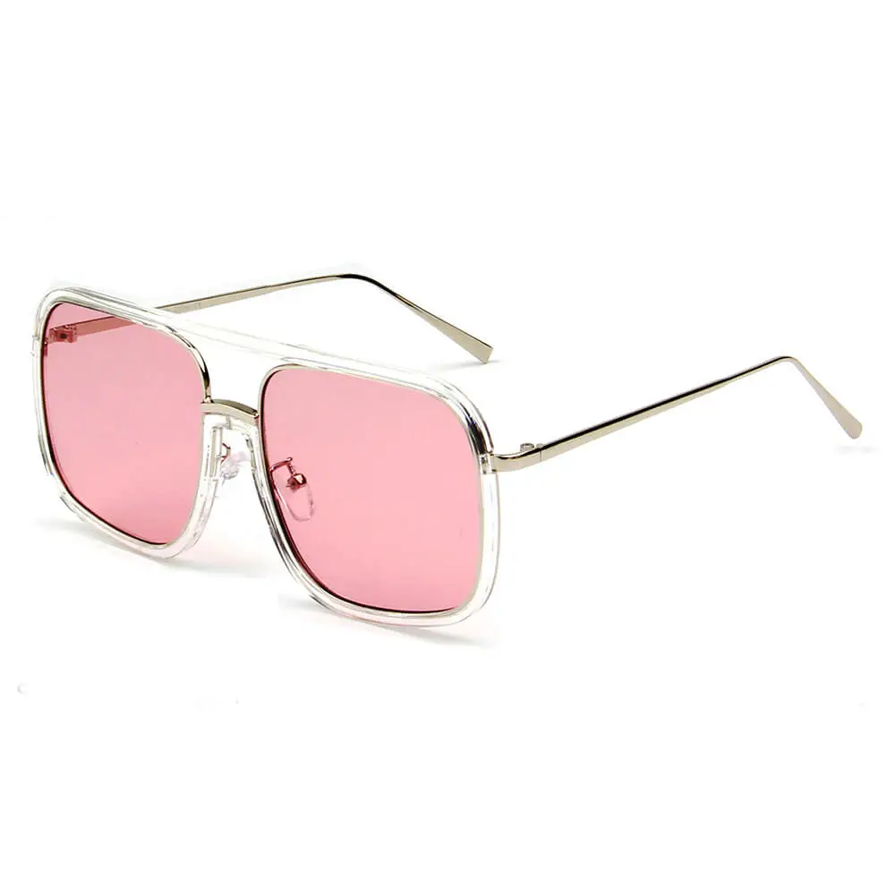 Fabric Woven Square Frame Sunglasses