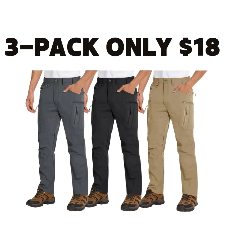Men's Tactical Pants Water Repellent 8 Pockets Ripstop Hiking Trousers Lightweight Work Pants