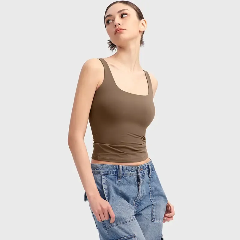 Women's Tank Top Sleeveless Double Lined Basic Tops